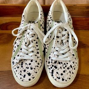 Madewell Sidewalk Low Top Sneakers Spatter Painted Calf Hair
